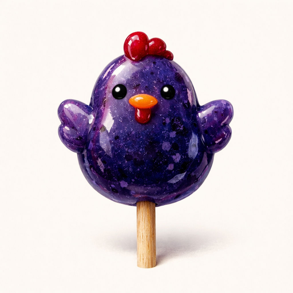 Blueberry Chick lollipop