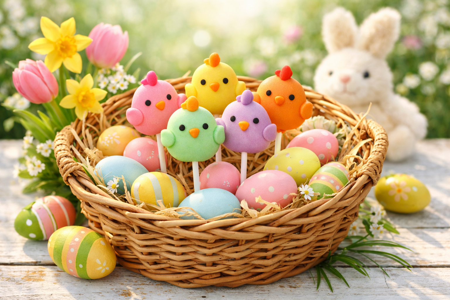 ChickPops in Easter basket